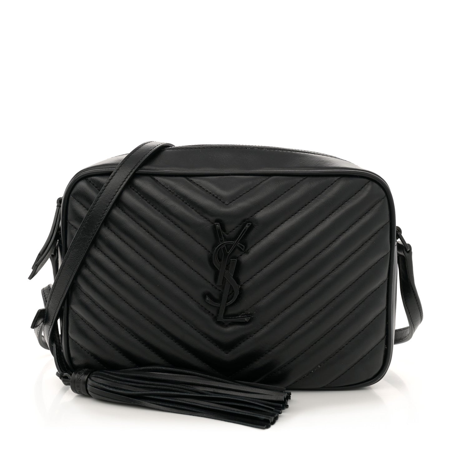 Calfskin Matelasse Monogram Monochrome Lou Camera Bag Black