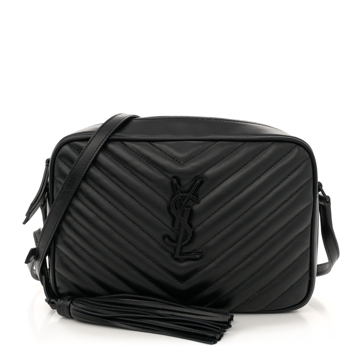 Saint Laurent Calfskin Matelasse Monogram Monochrome Lou Camera Bag Black 1 of 11