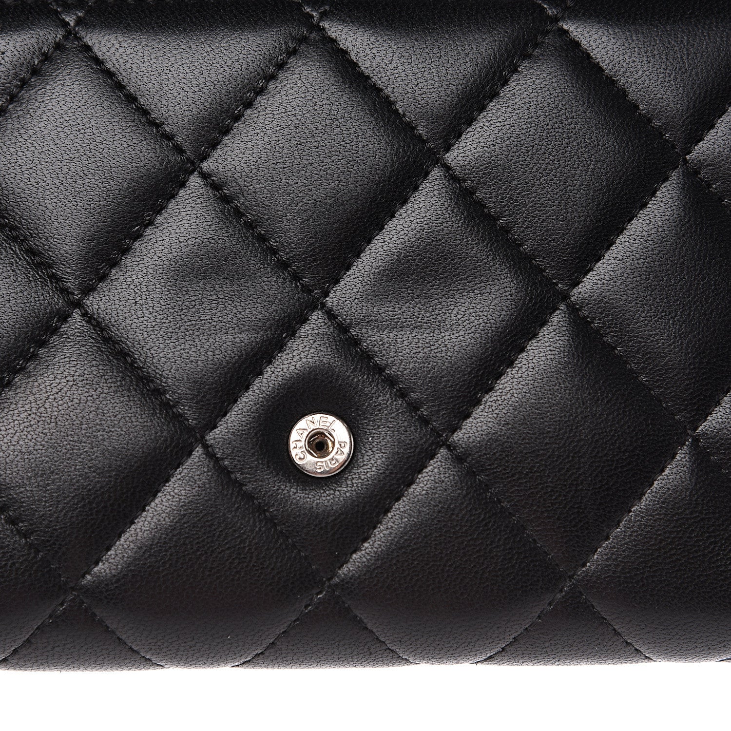 Chanel Lambskin Quilted Large Flap Wallet Black 10 of 15