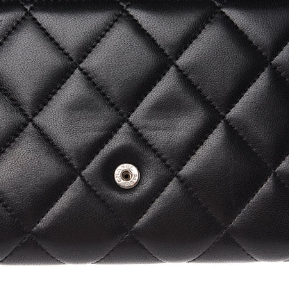 Chanel Lambskin Quilted Large Flap Wallet Black 10 of 15