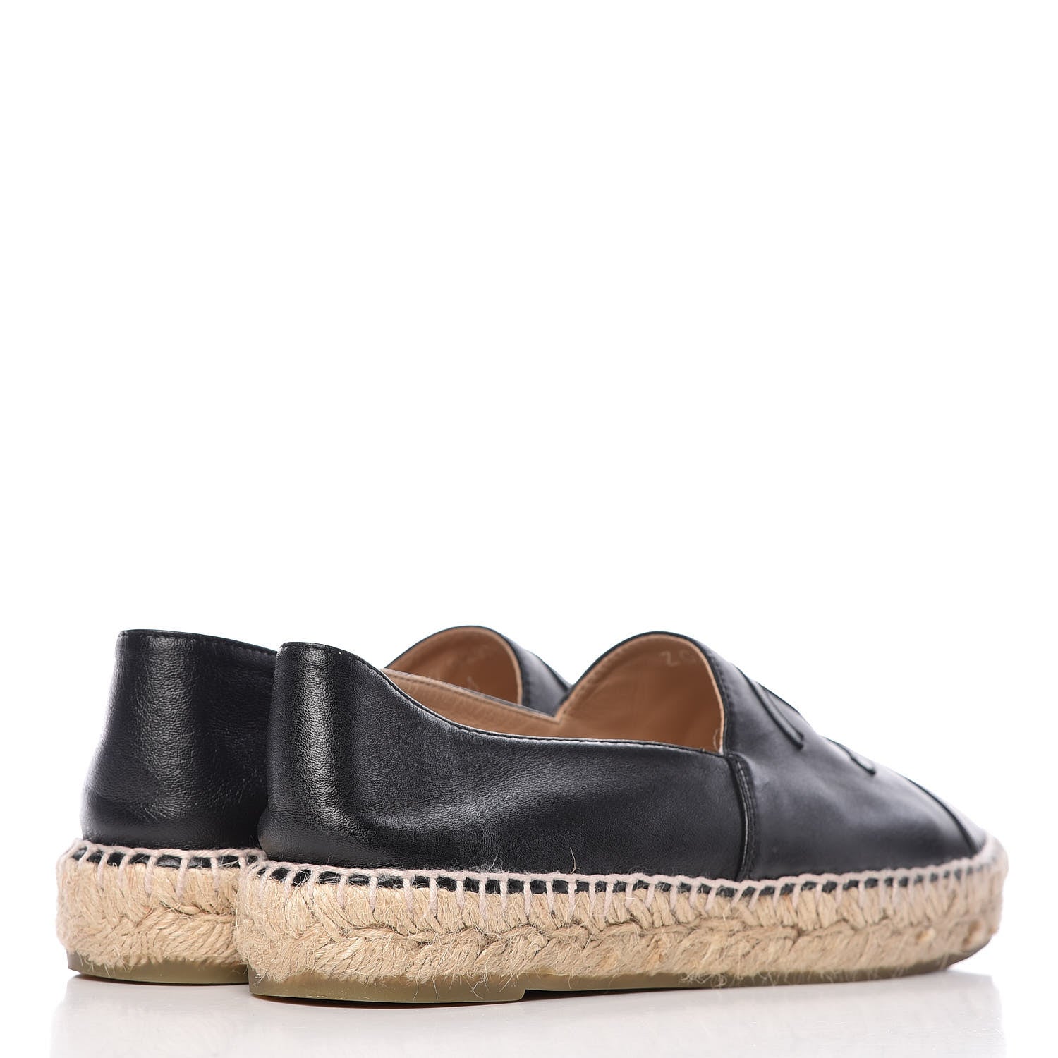 Chanel Lambskin Canvas Cap Toe CC Espadrilles 37 Black 4 of 9