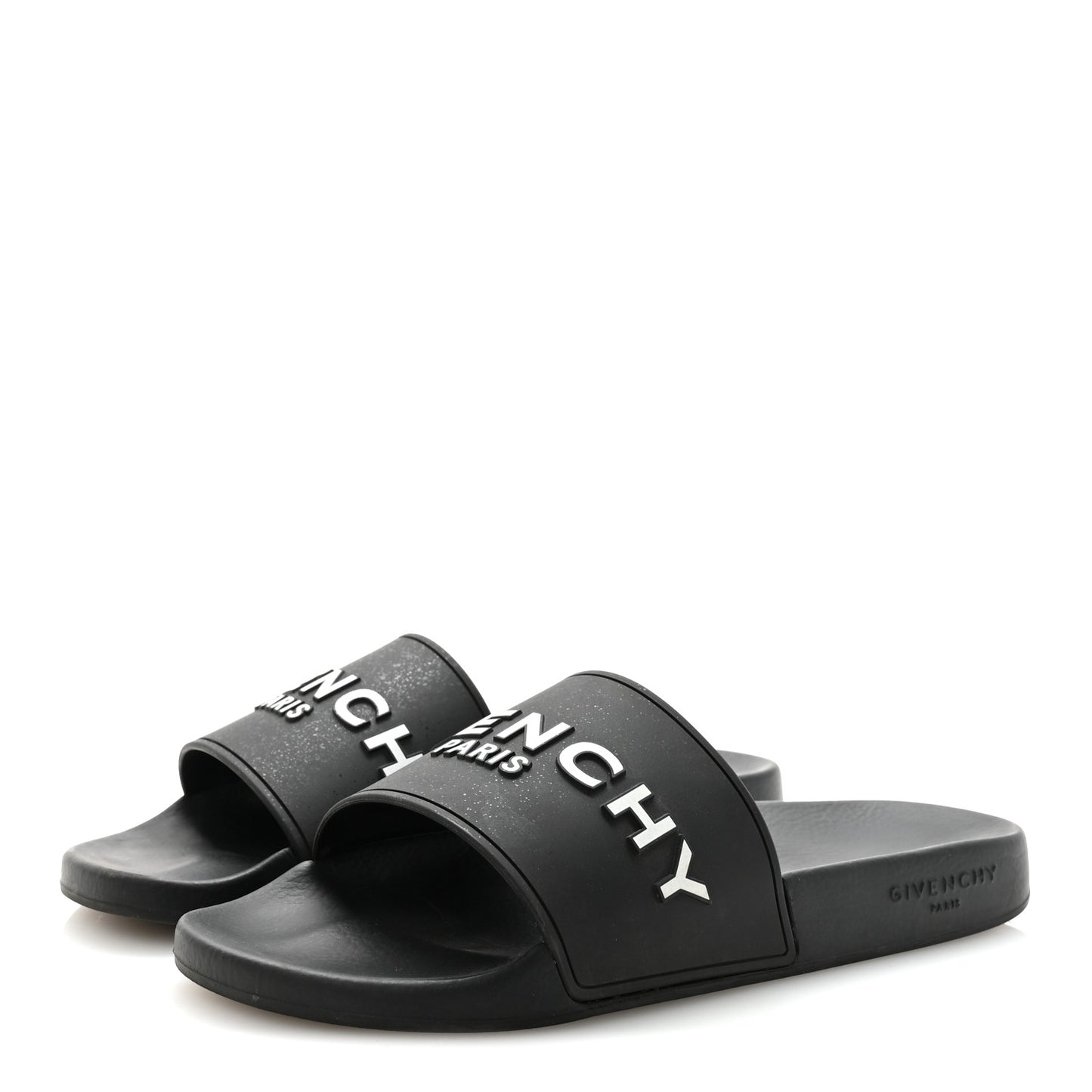 Rubber Logo Pool Slide Sandals 41 Black