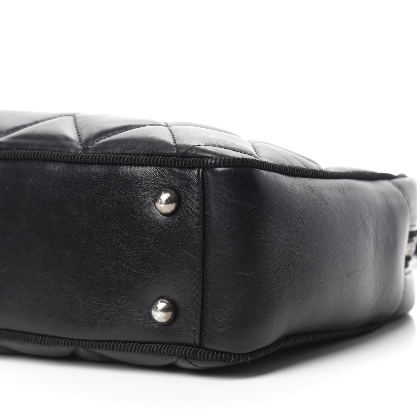 Lambskin Quilted Small Diamond CC Camera Case Black