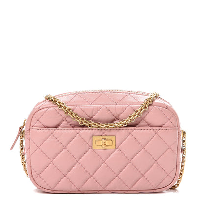 Chanel Aged Calfskin Quilted Mini Reissue Camera Case Pink 1 of 10