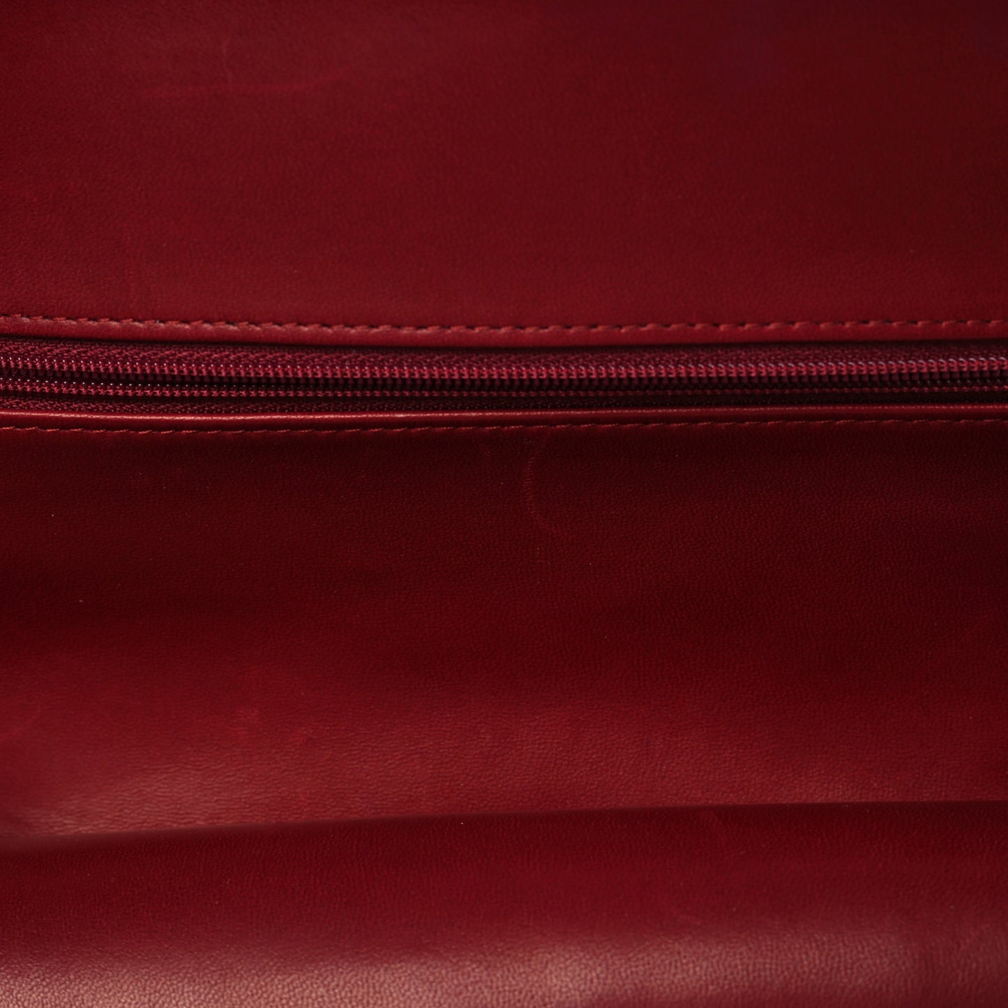 Patent Calfskin Quilted Medium Double Flap Dark Red