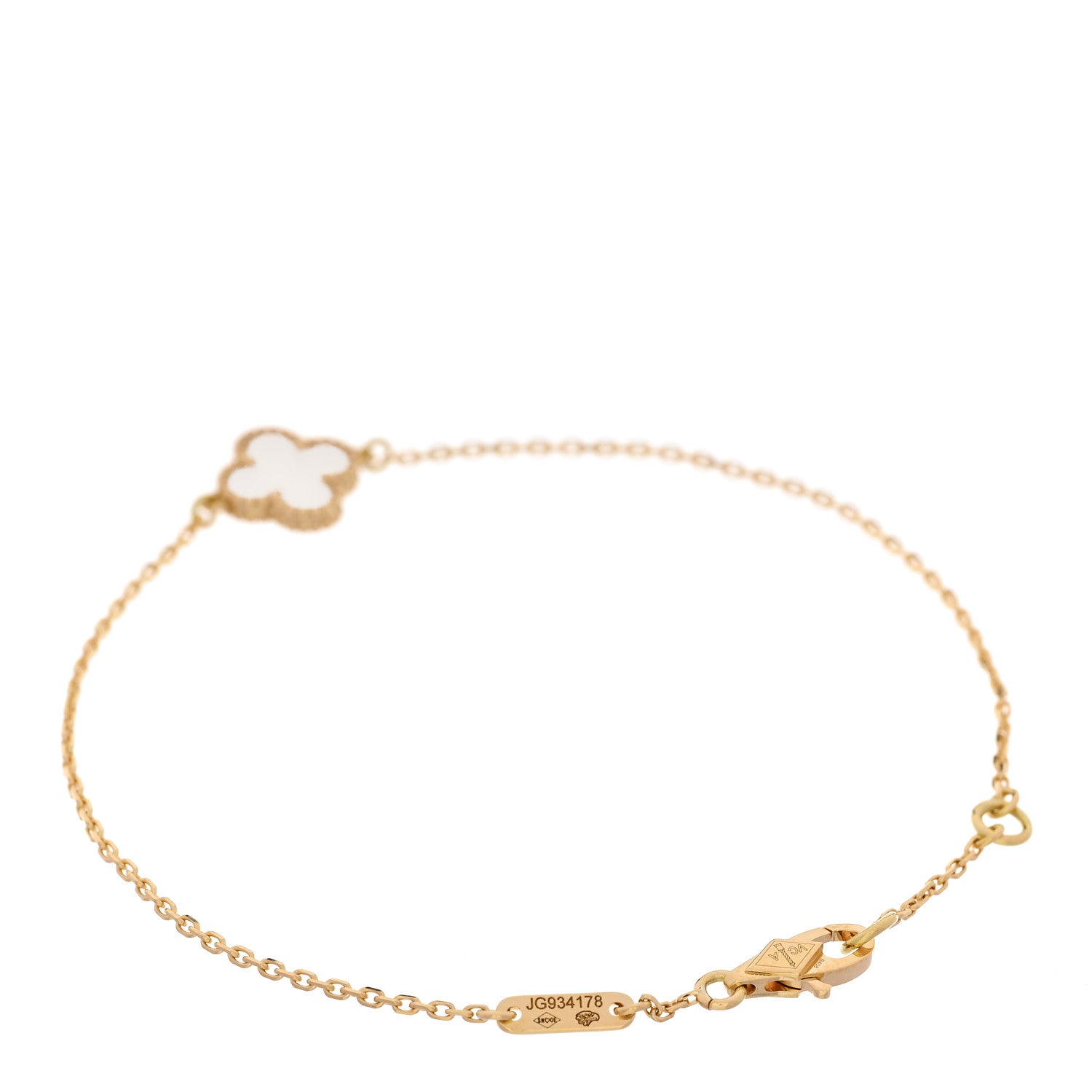 Van Cleef & Arpels 18K Yellow Gold Mother of Pearl Sweet Alhambra Bracelet 2 of 5