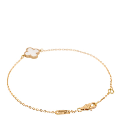 Van Cleef & Arpels 18K Yellow Gold Mother of Pearl Sweet Alhambra Bracelet 2 of 5