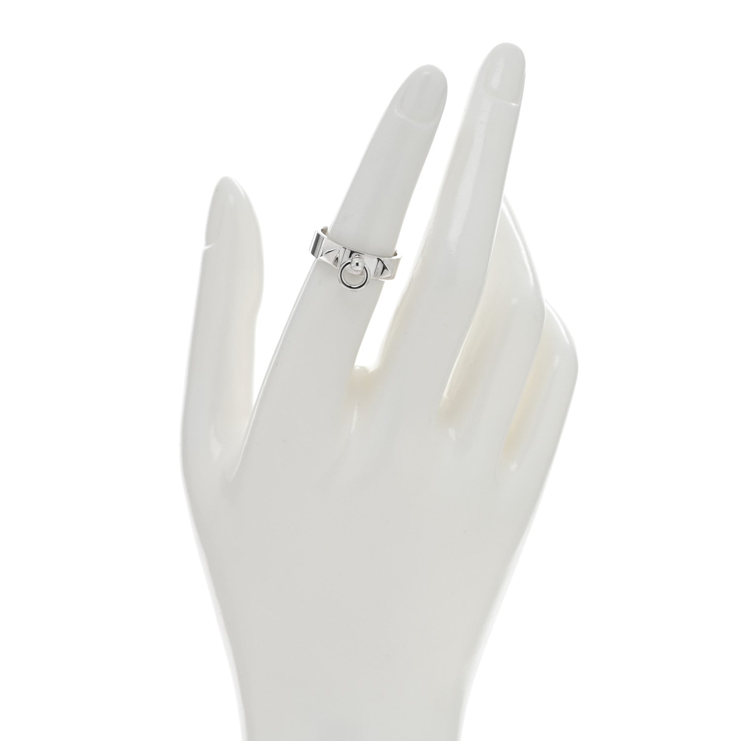 Hermes Sterling Silver PM Collier De Chien Ring 52 6 2 of 5