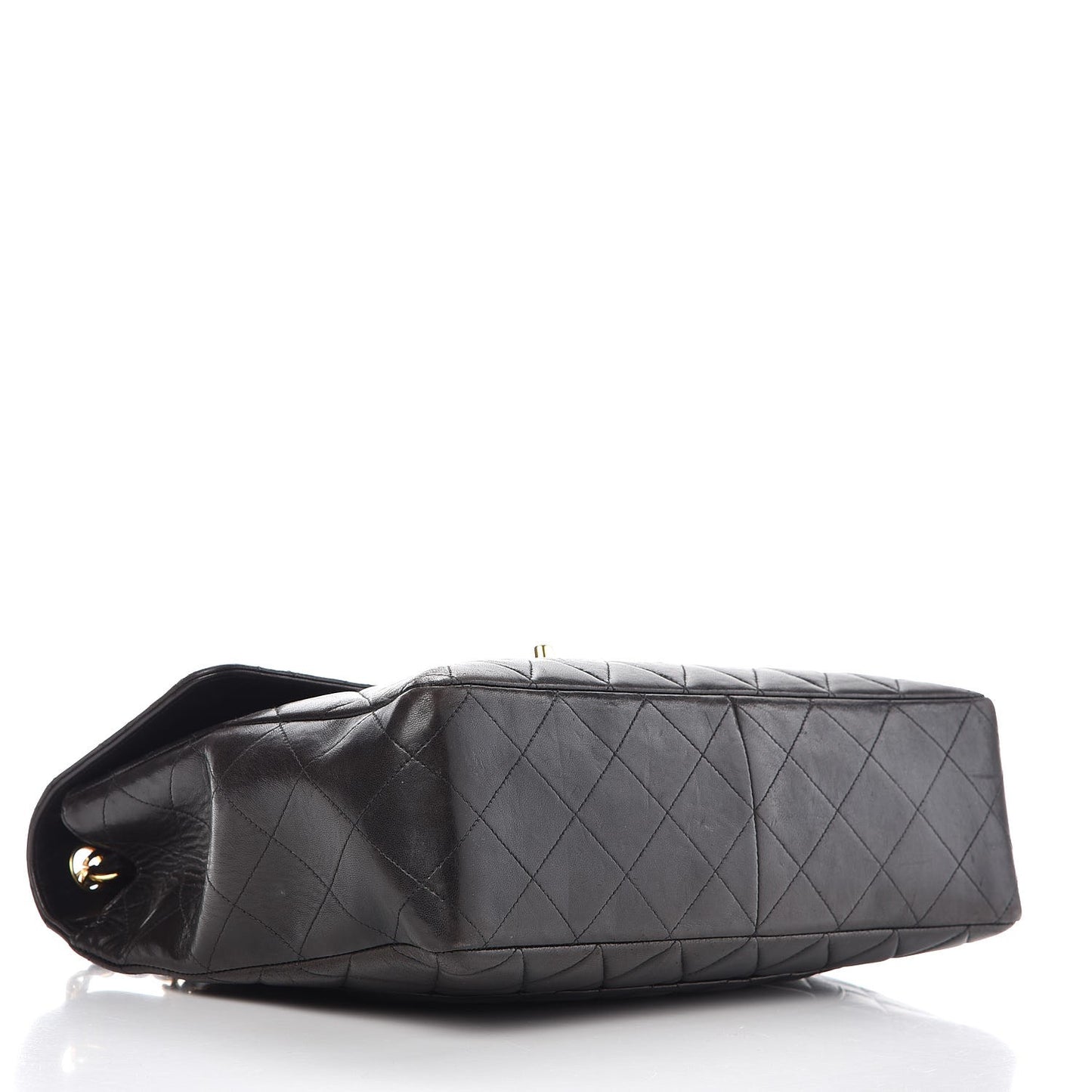 Lambskin Quilted Jumbo Single Flap Black