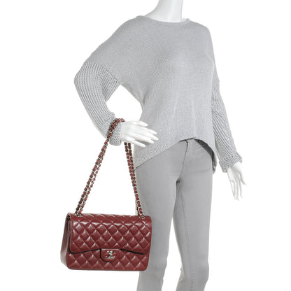 Chanel Caviar Jumbo Double Flap Dark Red 2 of 8