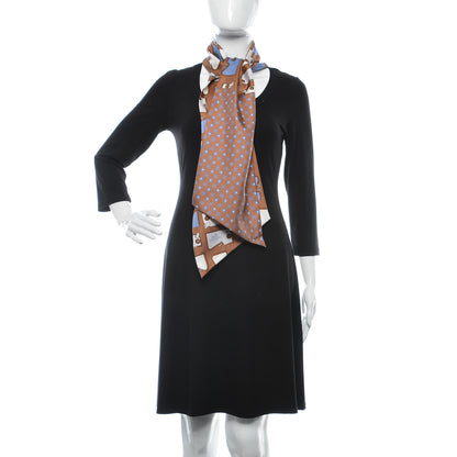 Hermes Silk Camails Maxi Twilly Tabac Bleu Blanc 2 of 6