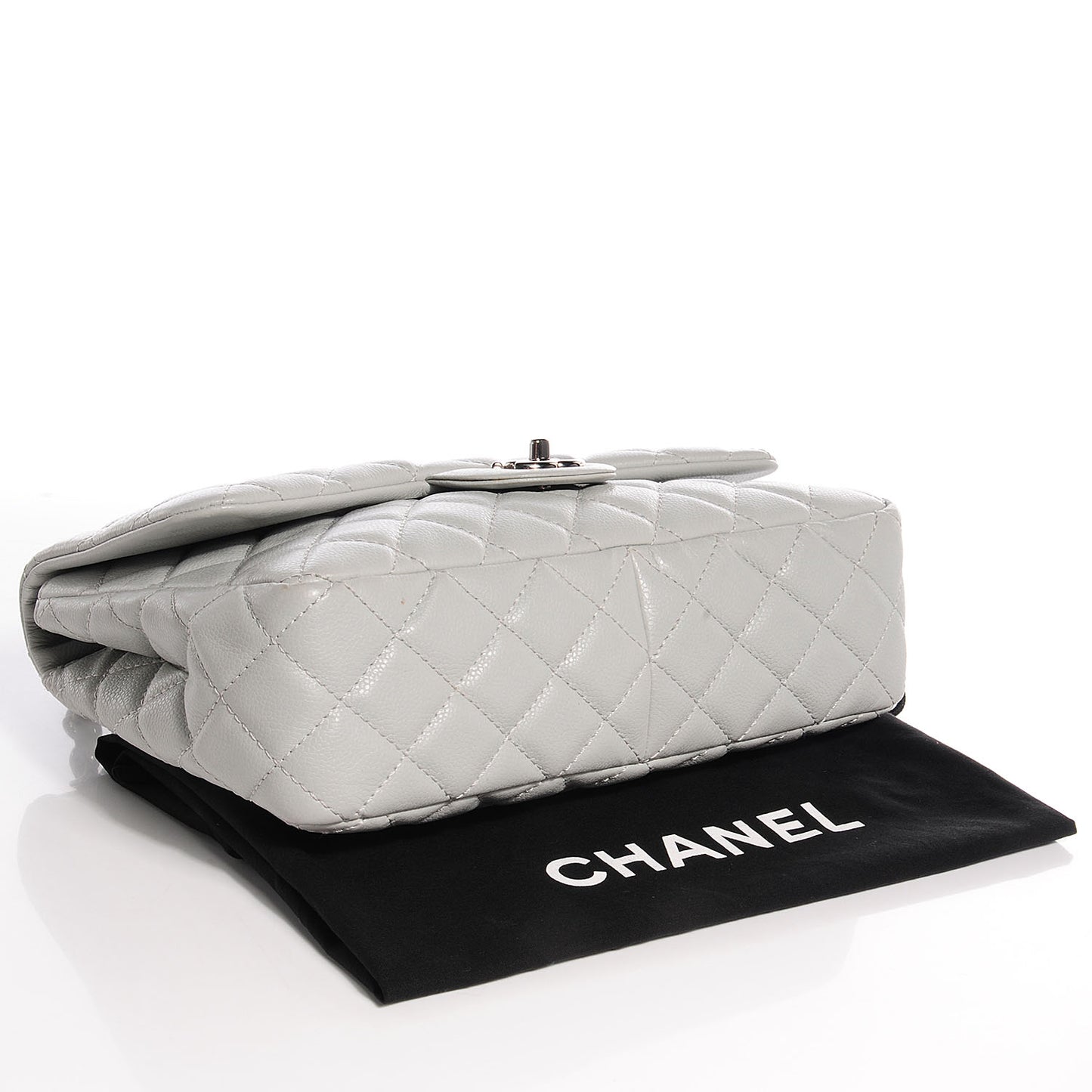 Caviar Jumbo Single Flap Grey