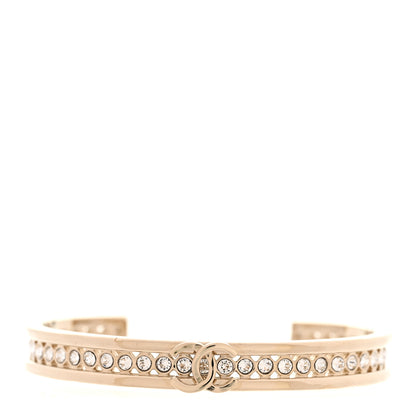 Chanel Crystal CC Cuff Bracelet M Gold 1 of 6