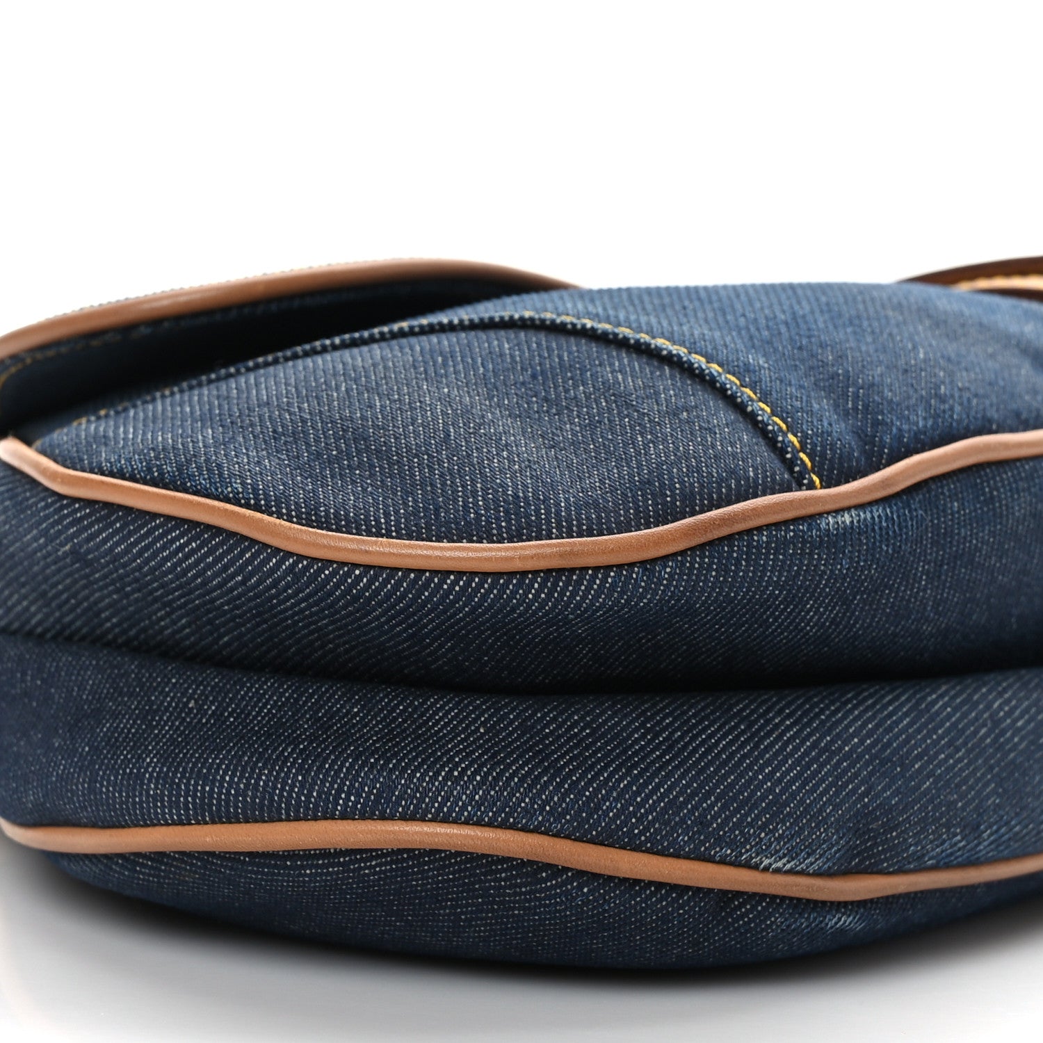 Christian Dior Denim Calfskin Saddle Bag Blue 8 of 10