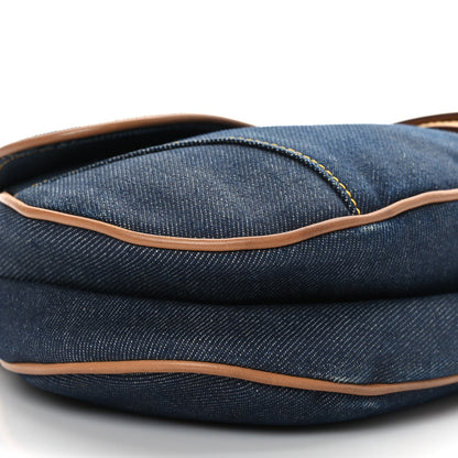 Christian Dior Denim Calfskin Saddle Bag Blue 8 of 10