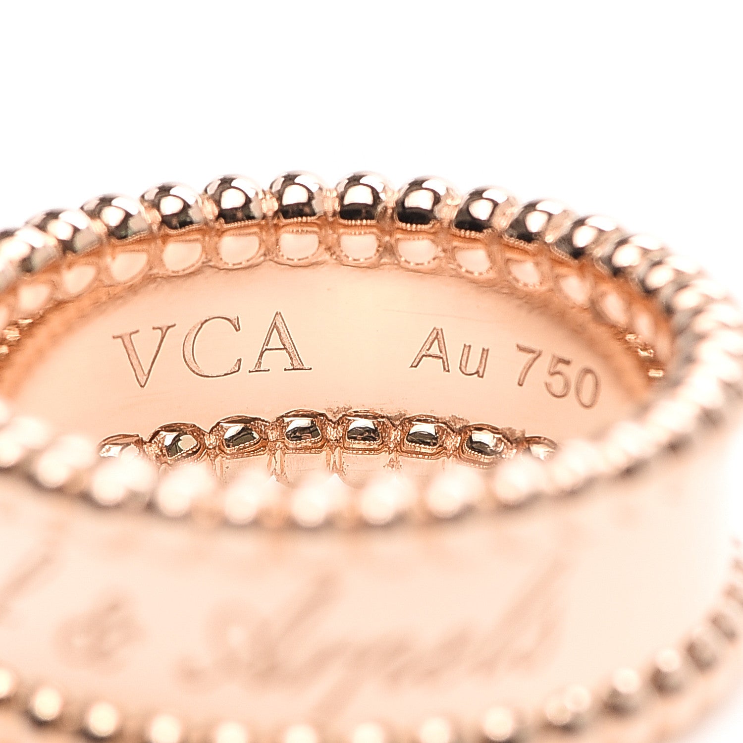 Van Cleef & Arpels 18K Rose Gold Perlee Signature Ring 49 4.75 4 of 6