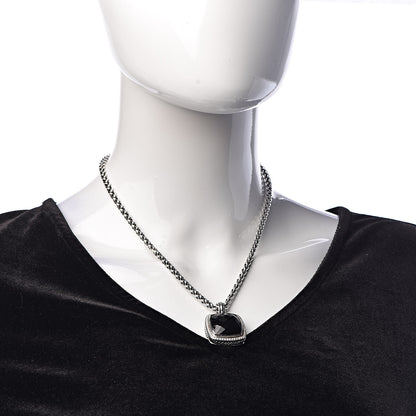 David Yurman Sterling Silver Diamond Black Onyx 20mm Albion Pendant Necklace 2 of 6