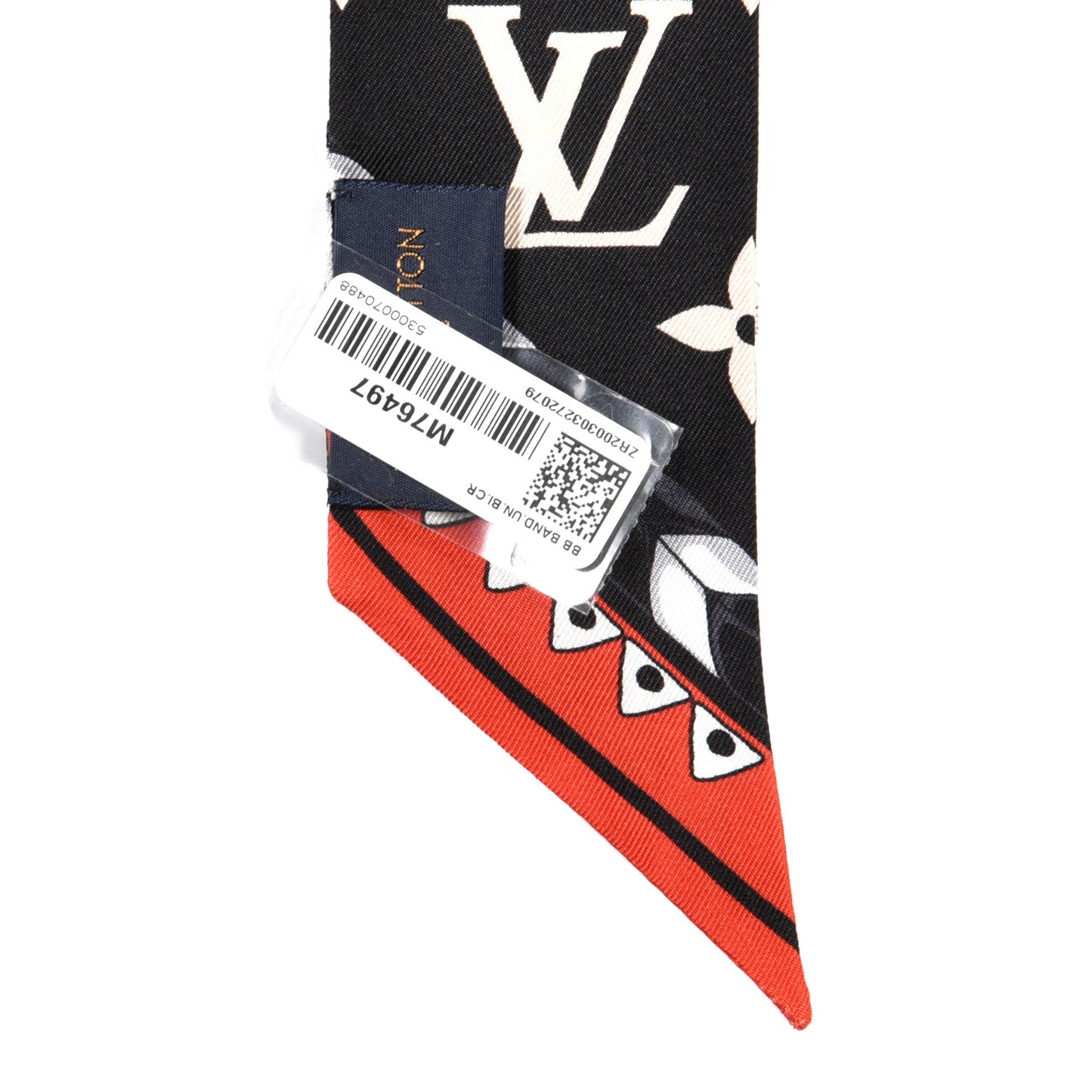 Silk Monogram LV Crafty Bi Color BB Bandeau Black Cream