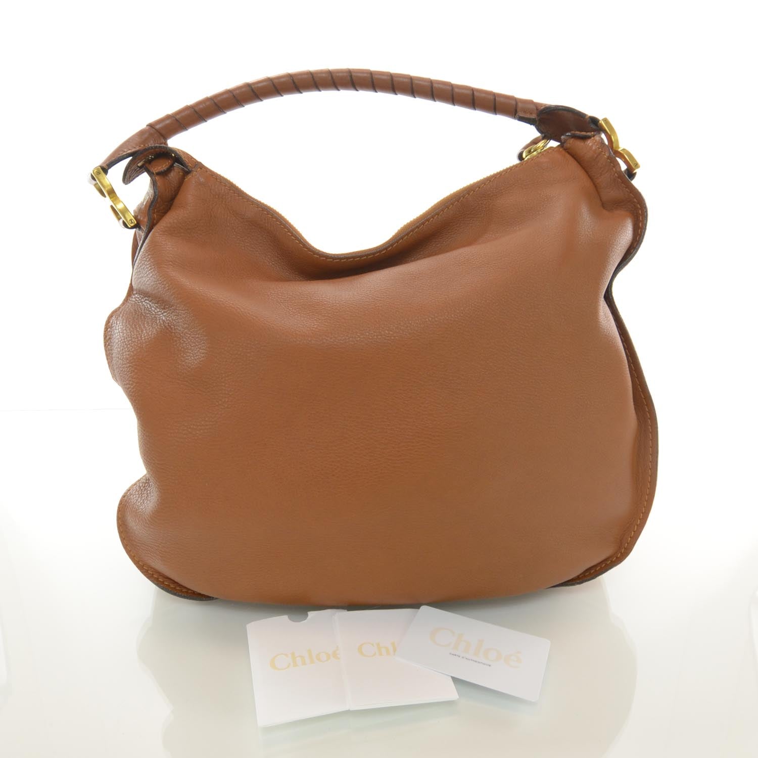 Chloe Leather Large Marcie Hobo Tan 3 of 9