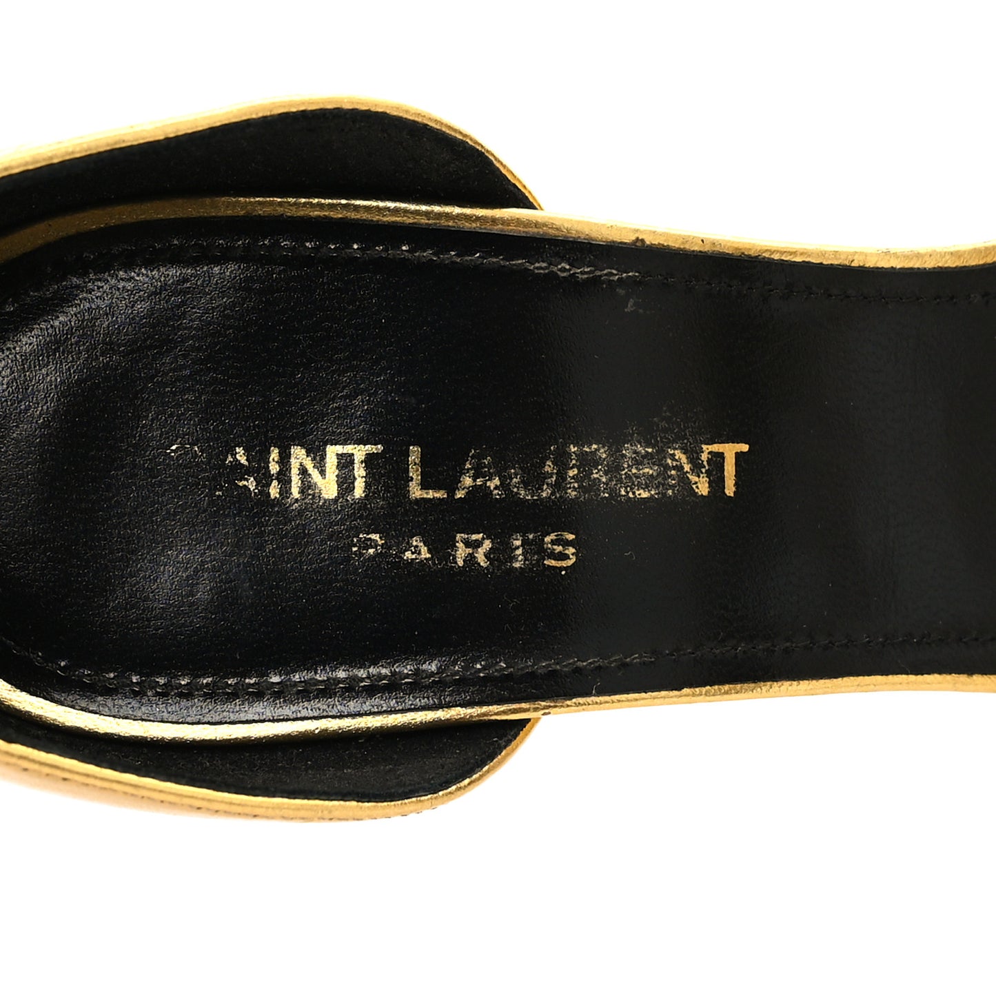 Metallic Lambskin Opyum 110 Sandals 36.5 Oro