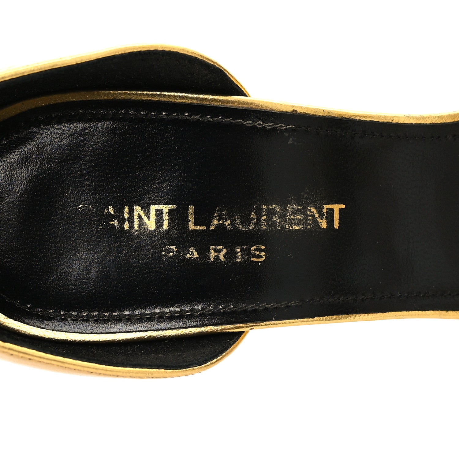 Saint Laurent Metallic Lambskin Opyum 110 Sandals 36.5 Oro 8 of 10