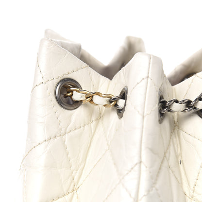 Chanel Aged Calfskin Quilted Small Gabrielle Backpack Black White 11 of 13