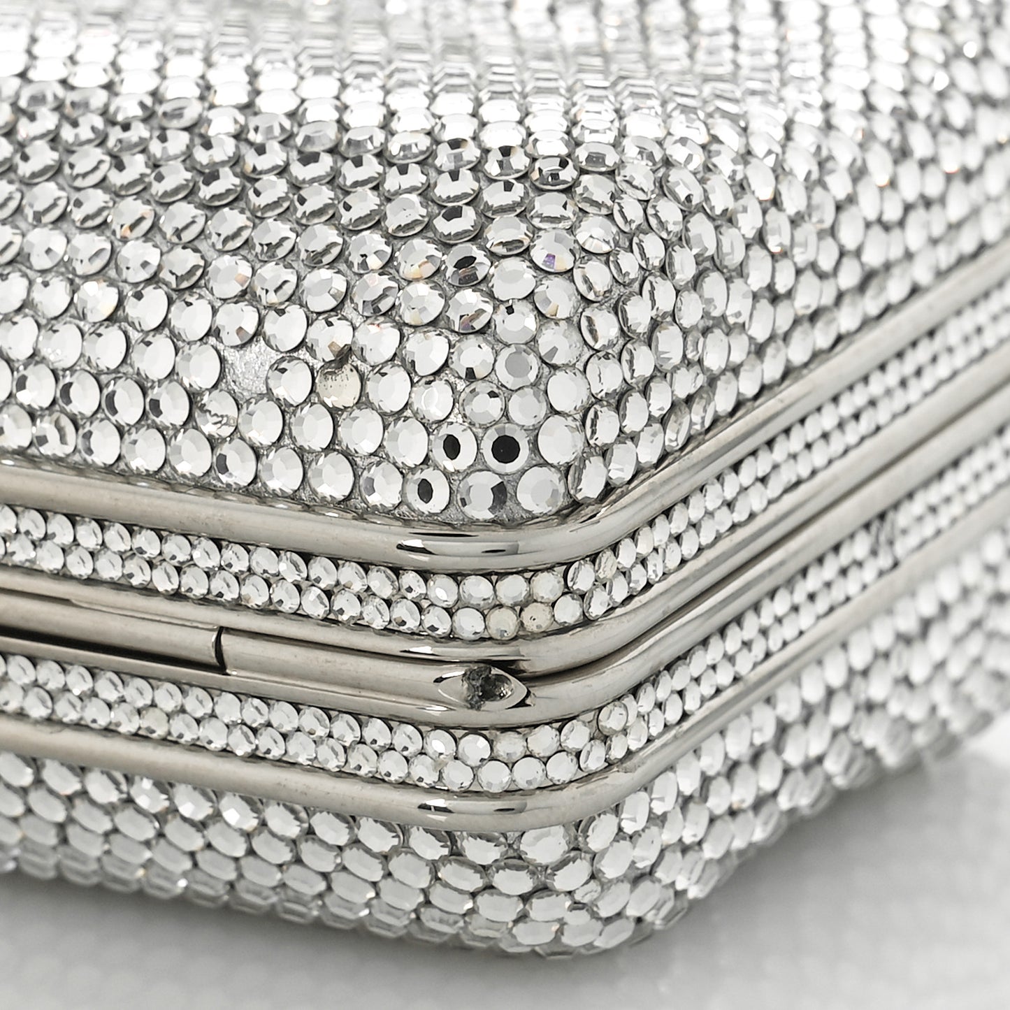 Swarovski Crystal Minaudiere Clutch Silver