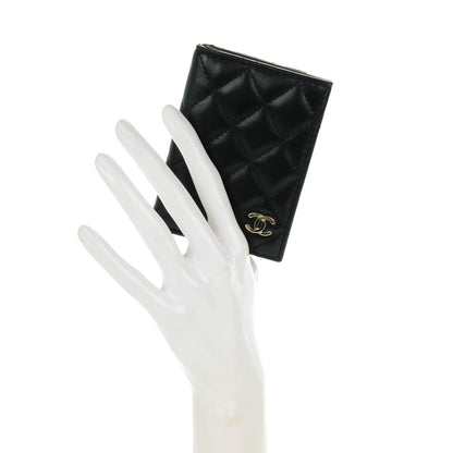 Chanel Lambskin Quilted Card Holder Wallet Black 2 of 7