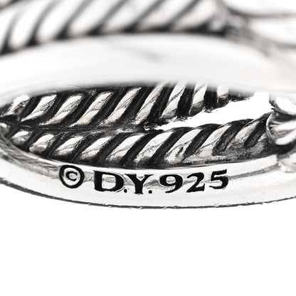 David Yurman Sterling Silver Diamond Pave Double Loop Labyrinth Ring 52 6 4 of 5