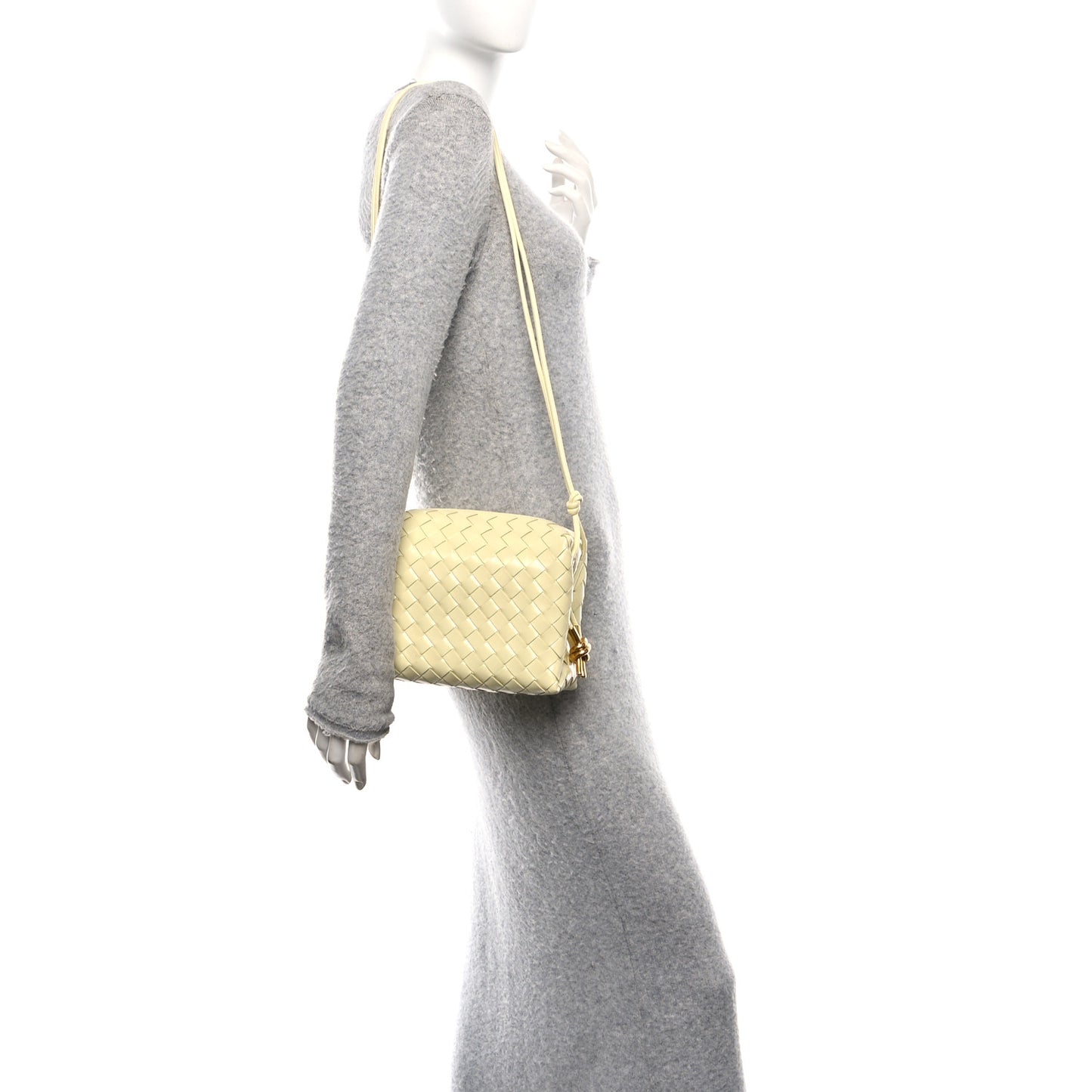 Nappa Intrecciato Small Loop Camera Bag Yellow Maze