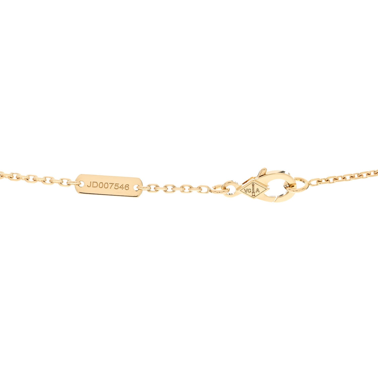 Van Cleef & Arpels 18K Yellow Gold Mother of Pearl Vintage Alhambra Pendant Necklace 5 of 6
