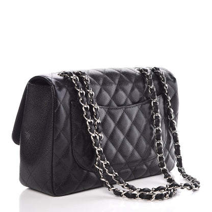 Chanel Caviar Quilted Jumbo Single Flap Black 3 of 10