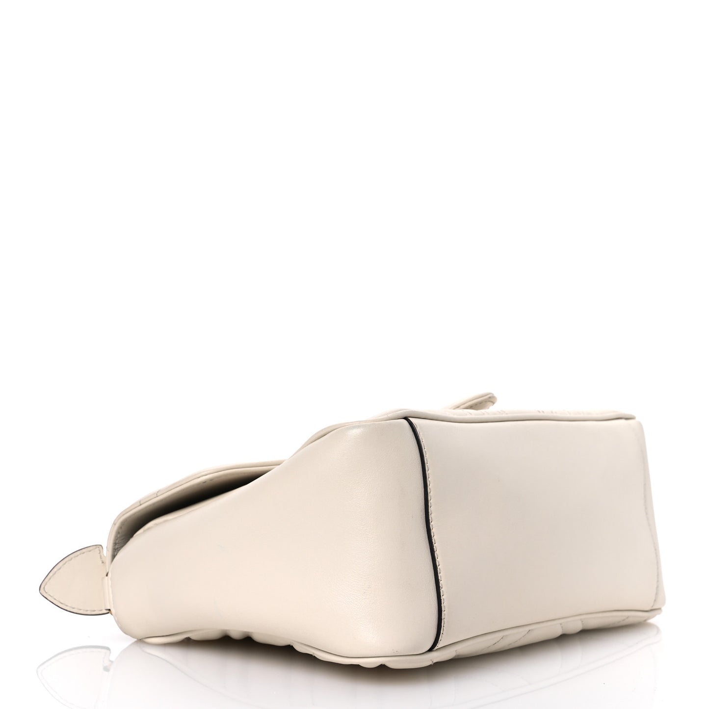 Calfskin Matelasse Small GG Marmont Top Handle Shoulder Bag White