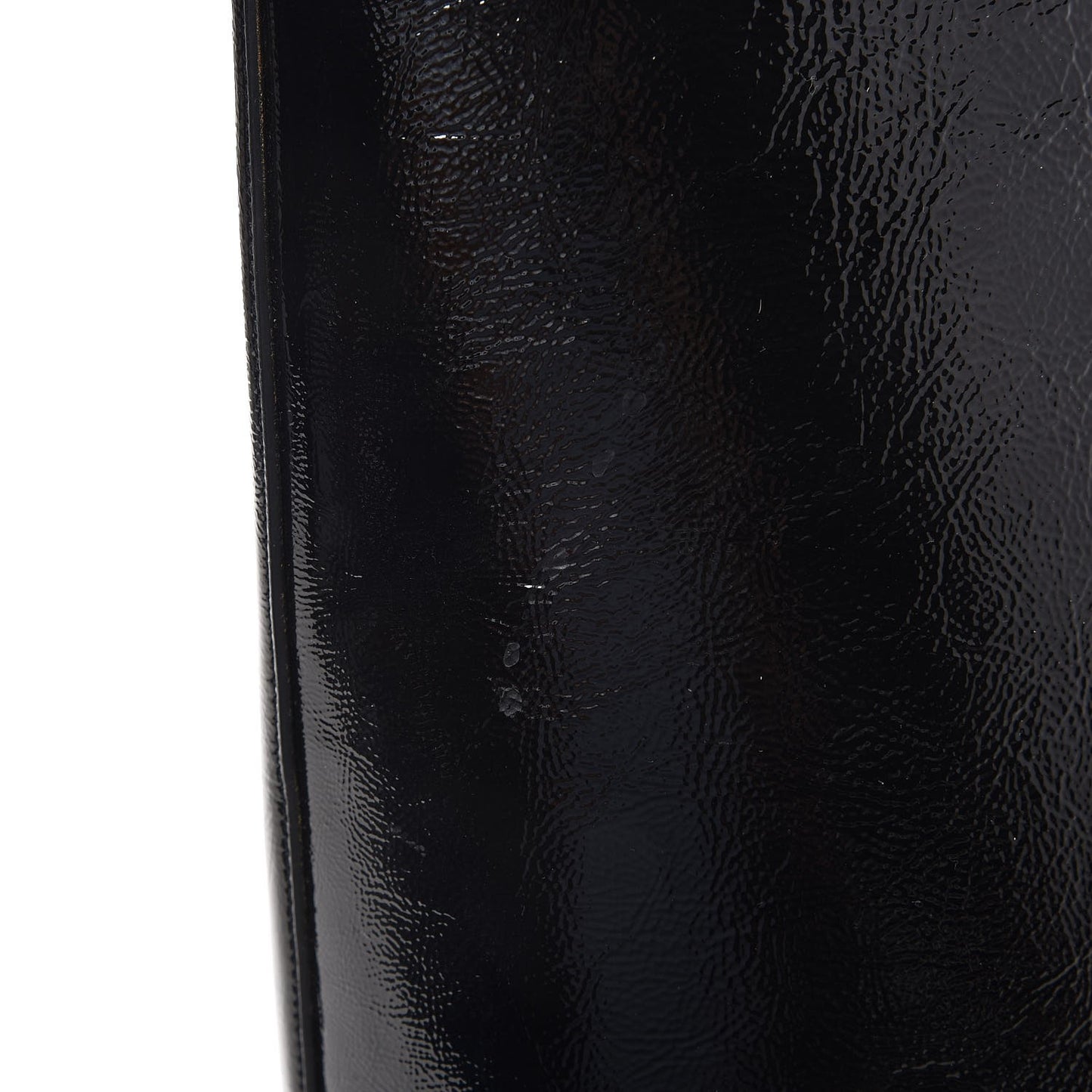 Patent Calfskin Large Shopping Tote Black