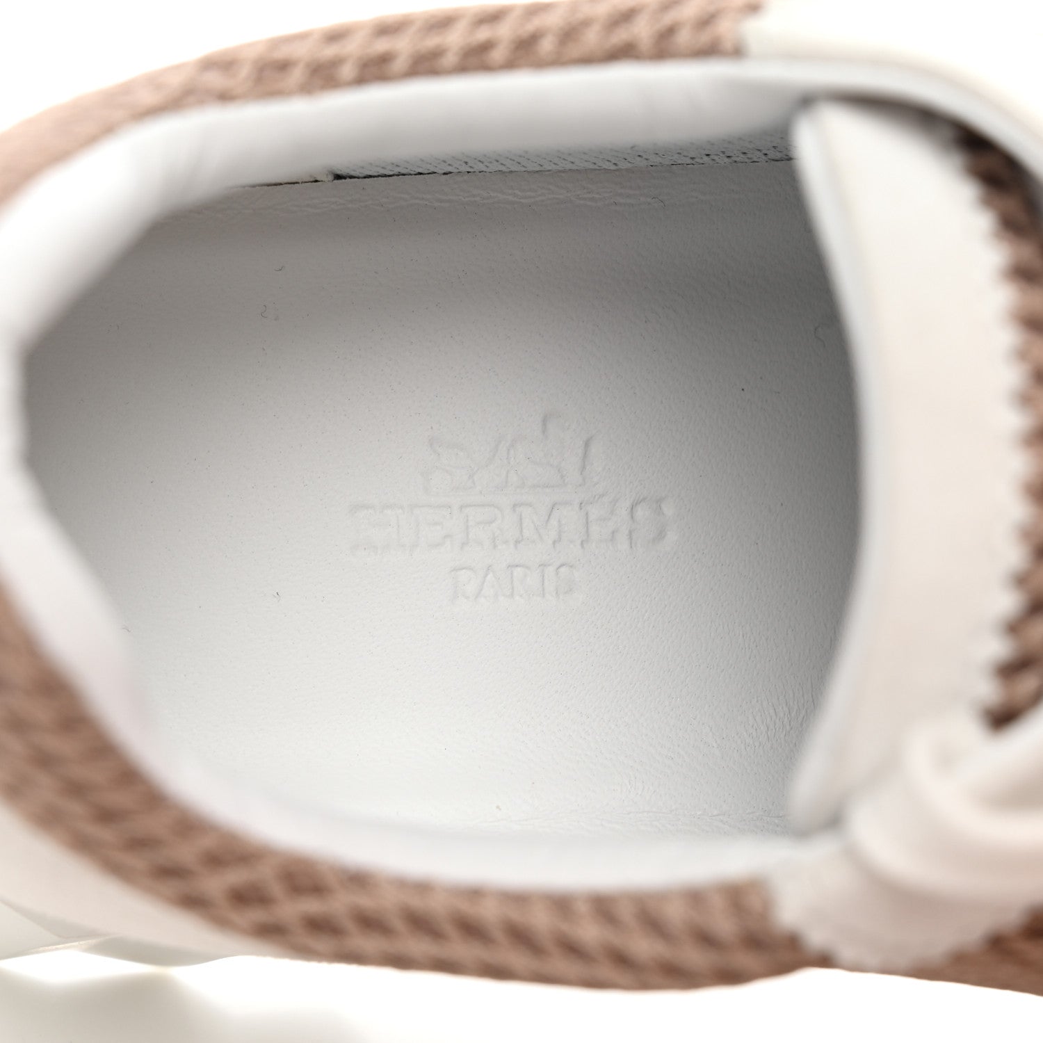 Hermes Air Mesh Suede Goatskin Bouncing Sneakers 35 Beige Argile White 7 of 9