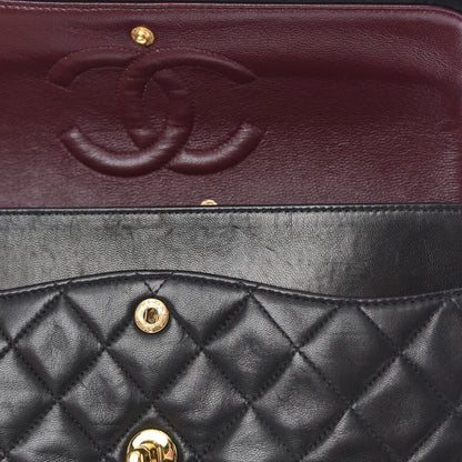 Chanel Lambskin Quilted Medium Double Flap Black 14 of 16