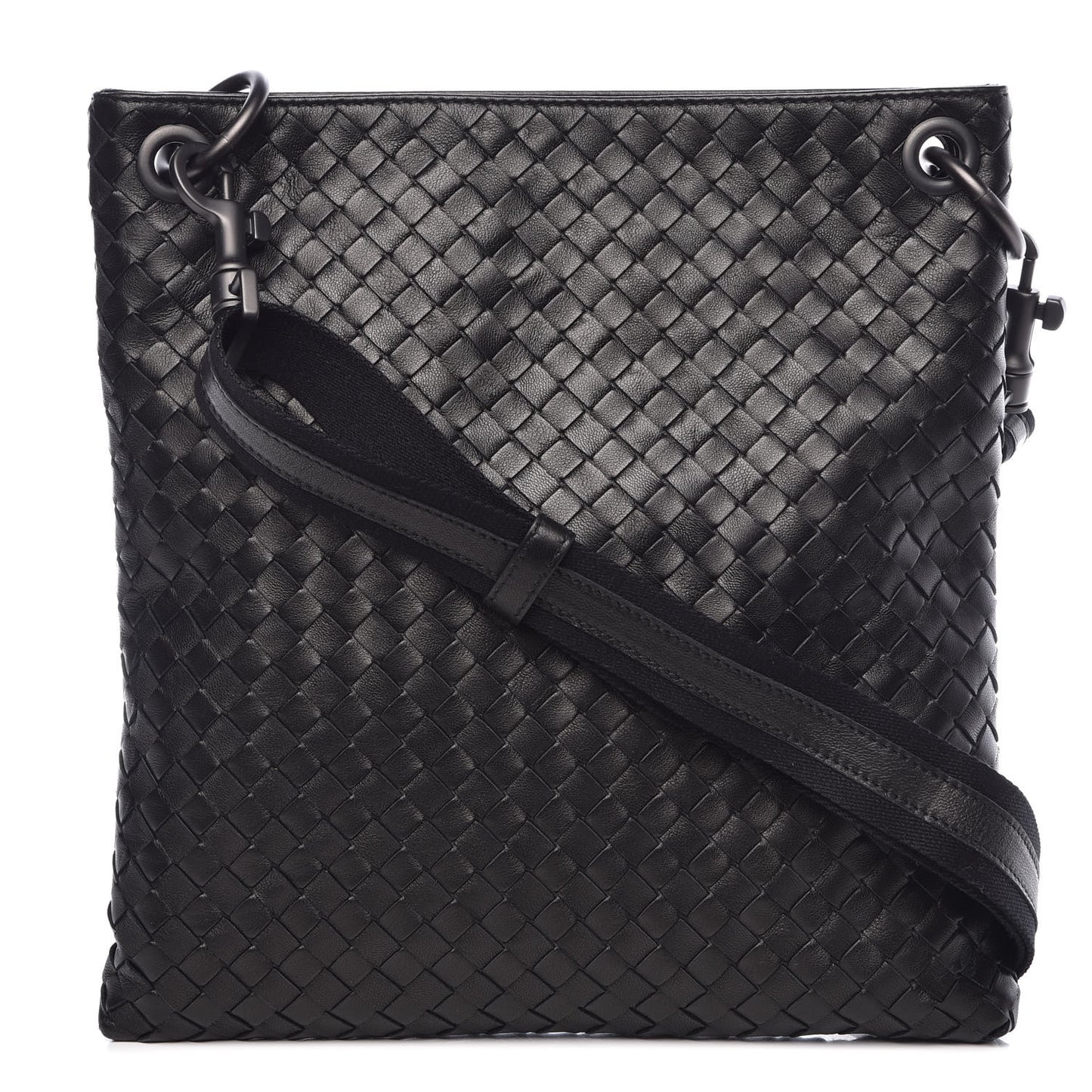 Nappa Intrecciato VN Crossbody Messenger Bag Black