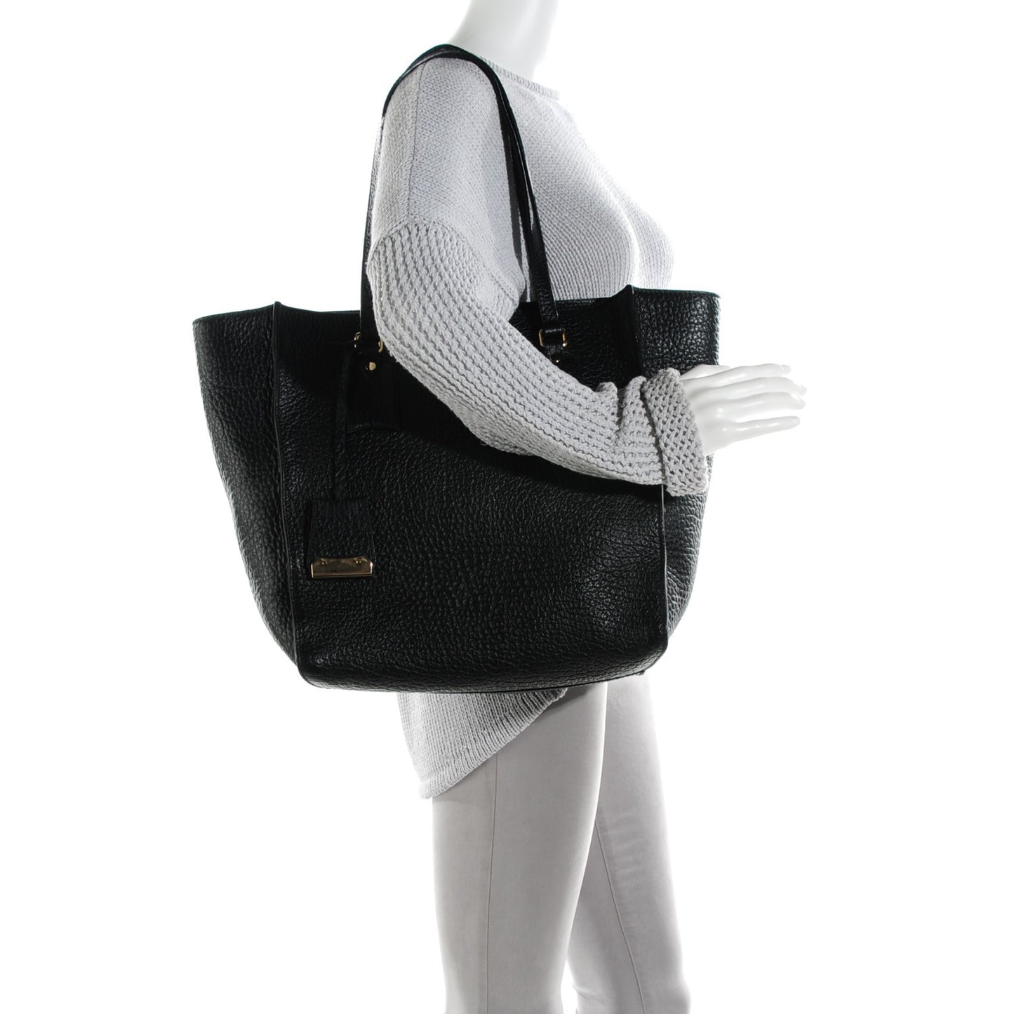 Heritage Grain Medium Woodbury Tote Black