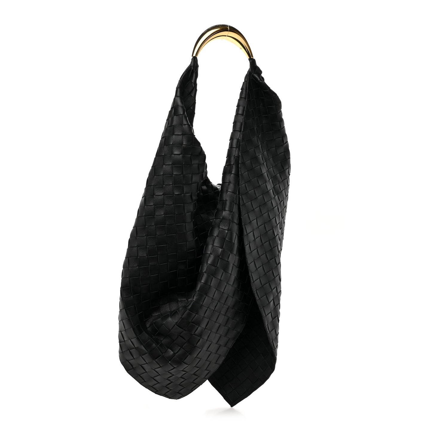 Nappa Intrecciato Foulard Hobo Bag Black