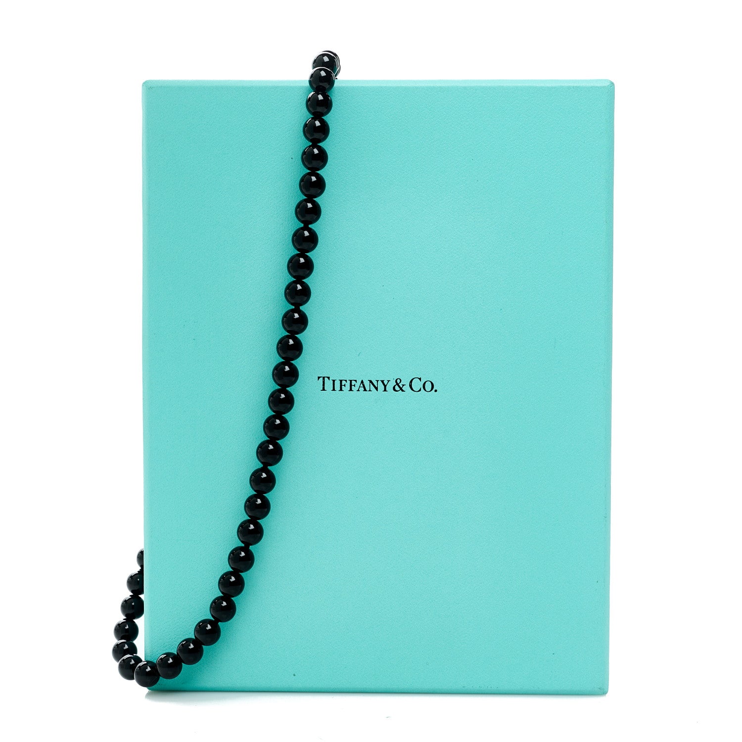 Tiffany Sterling Silver Black Onyx Bead Toggle Necklace 6 of 6