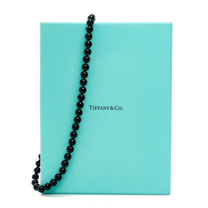 Tiffany Sterling Silver Black Onyx Bead Toggle Necklace 6 of 6