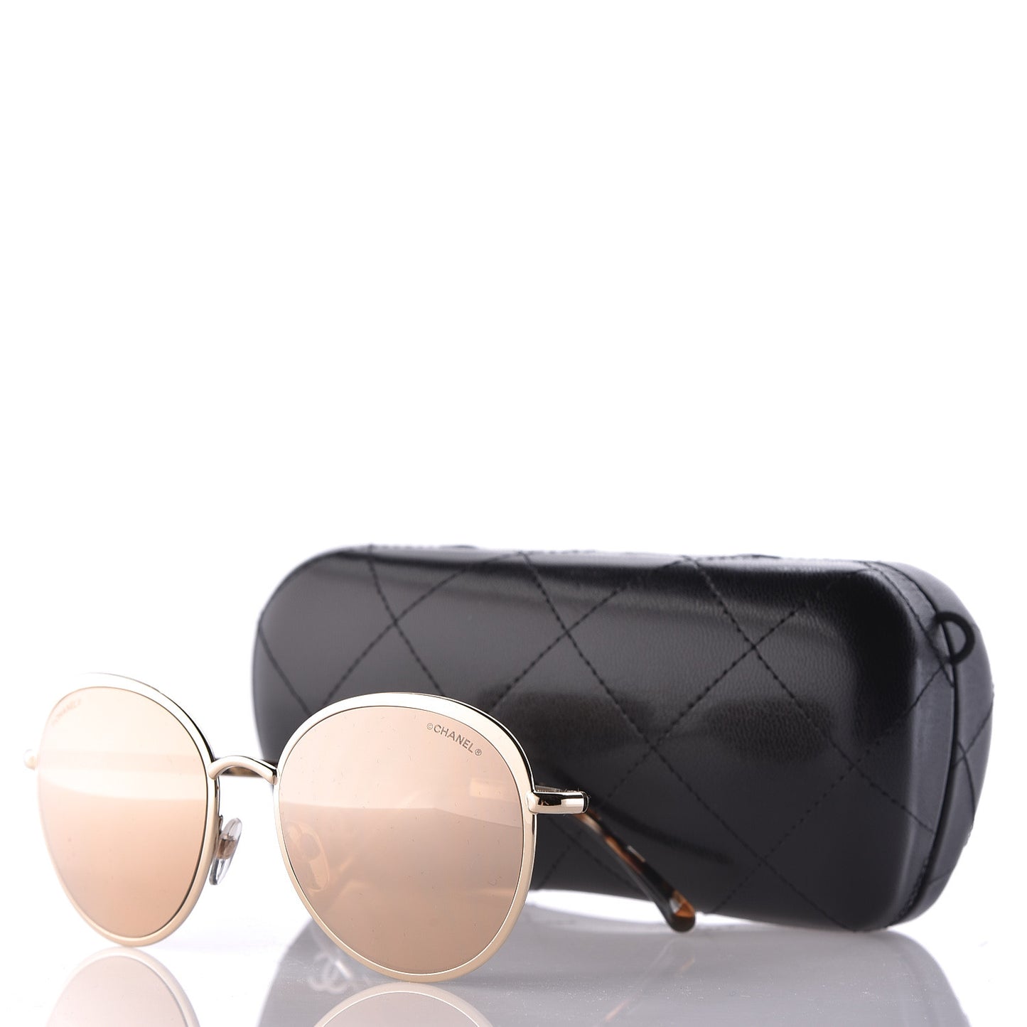 Round Mirror Sunglasses 4206 Rose Gold