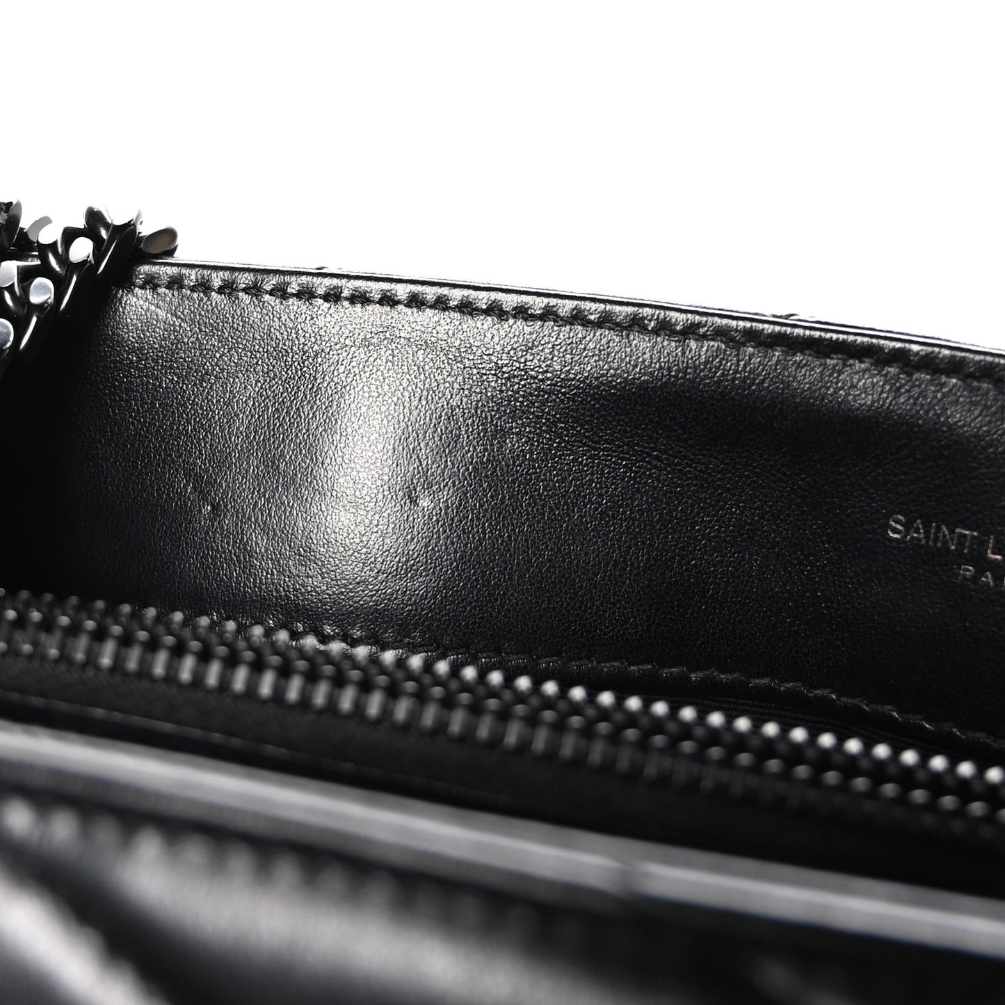 Calfskin Y Quilted Monogram Monochrome Medium Loulou Chain Satchel Black