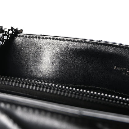 Saint Laurent Calfskin Y Quilted Monogram Monochrome Medium Loulou Chain Satchel Black 11 of 11