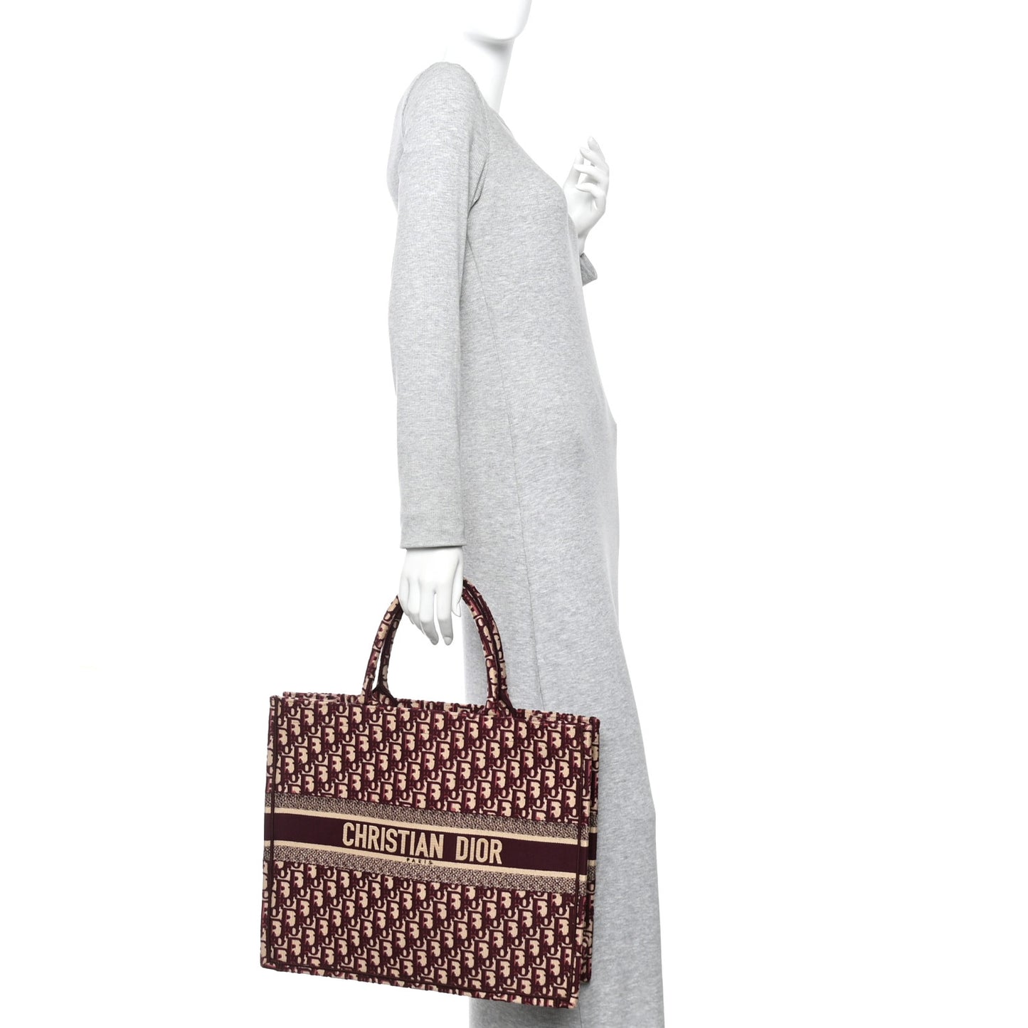 Oblique Large Book Tote Burgundy Multicolor