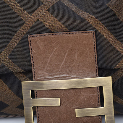 Fendi Zucca Pelle Naturale Maxi Baguette Tobacco Marrone 9 of 9