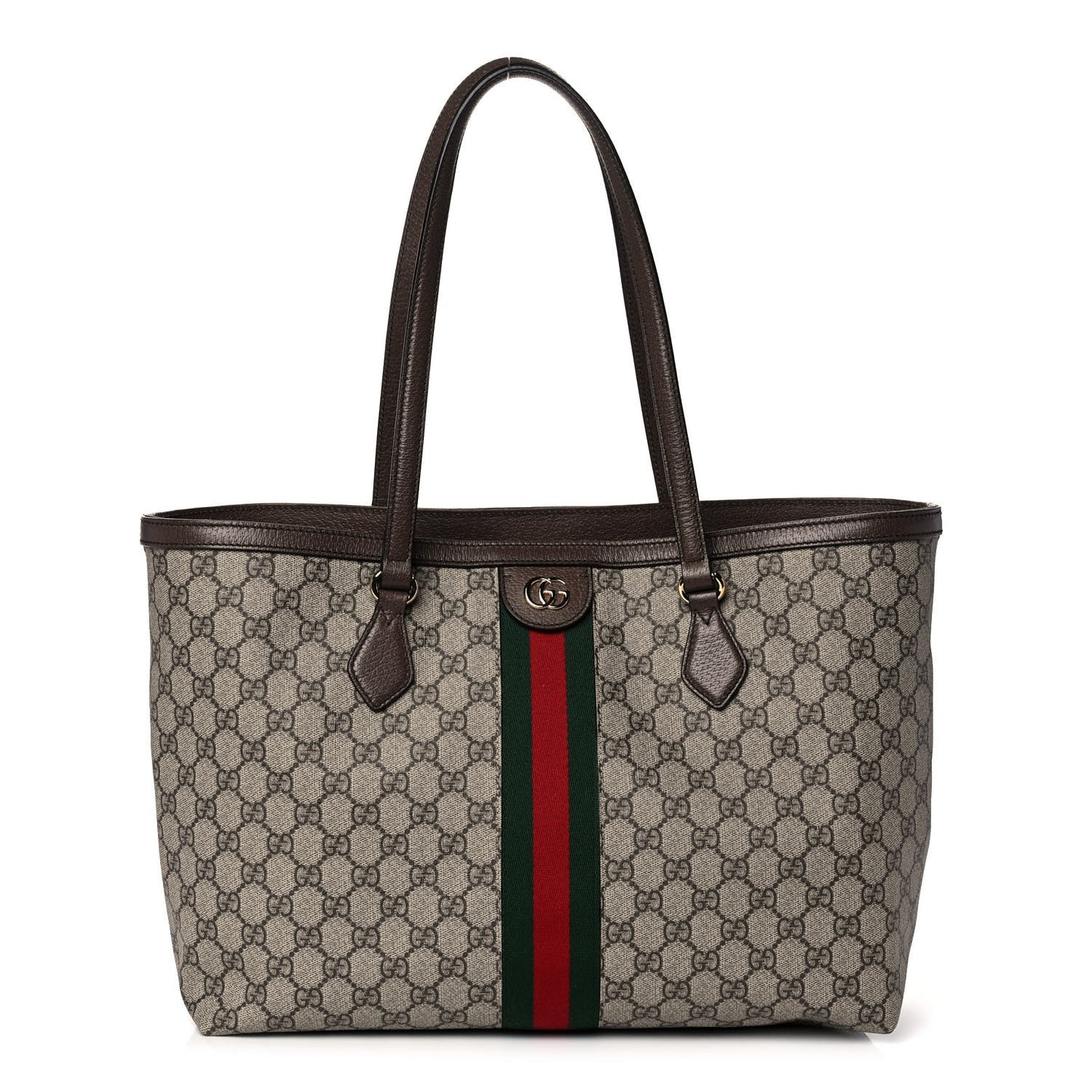 GG Supreme Monogram Medium Ophidia Shopping Tote Brown