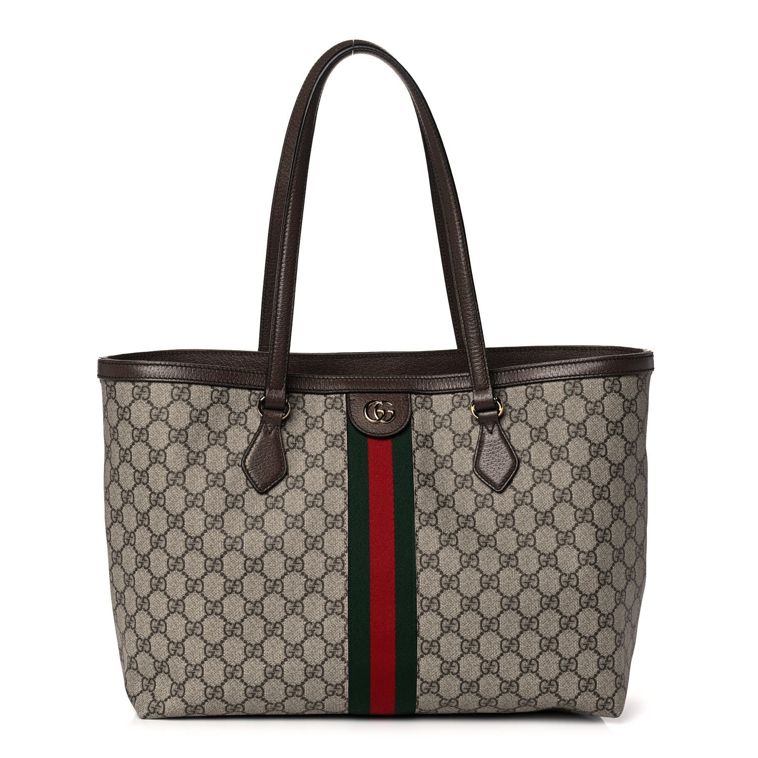 Gucci GG Supreme Monogram Medium Ophidia Shopping Tote Brown 1 of 11