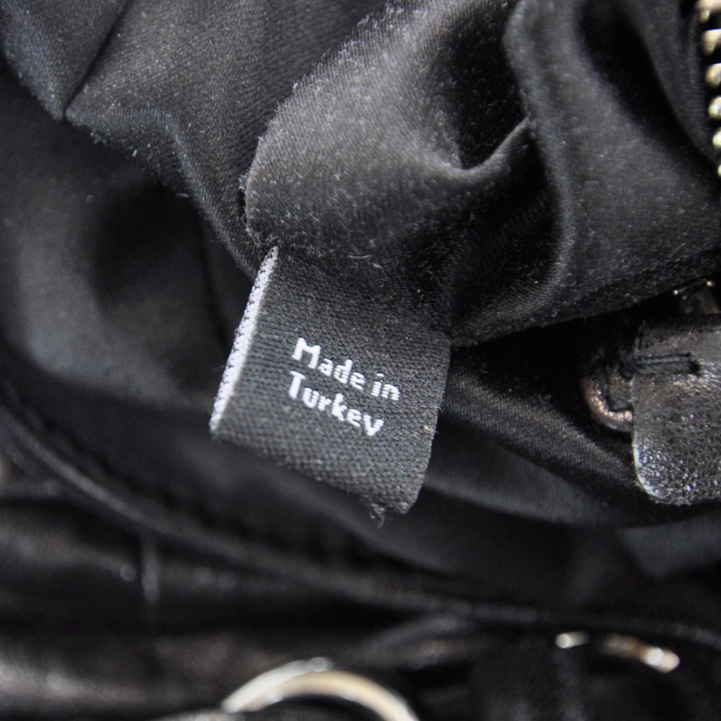 Leather Plisse Shopping Tote Black