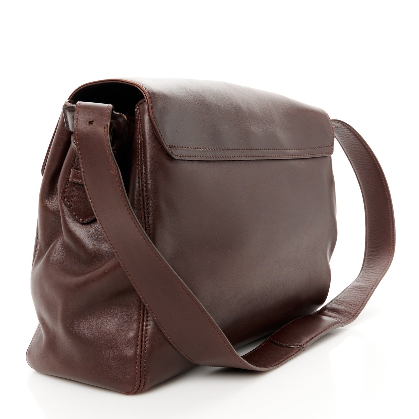 Lambskin Logo Messenger Flap Brown